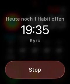 Der Alarm von Kyro auf der Apple Watch.